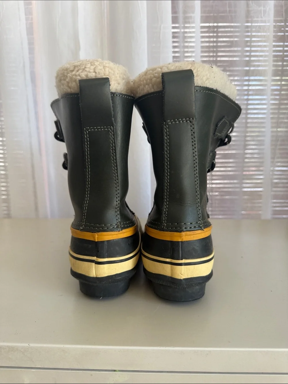 Kids Waterproof Winter Boots - Black with Tan Trim